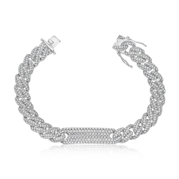 10MM Iced Out Mini I.D. Bracelet - Picture 1 of 1